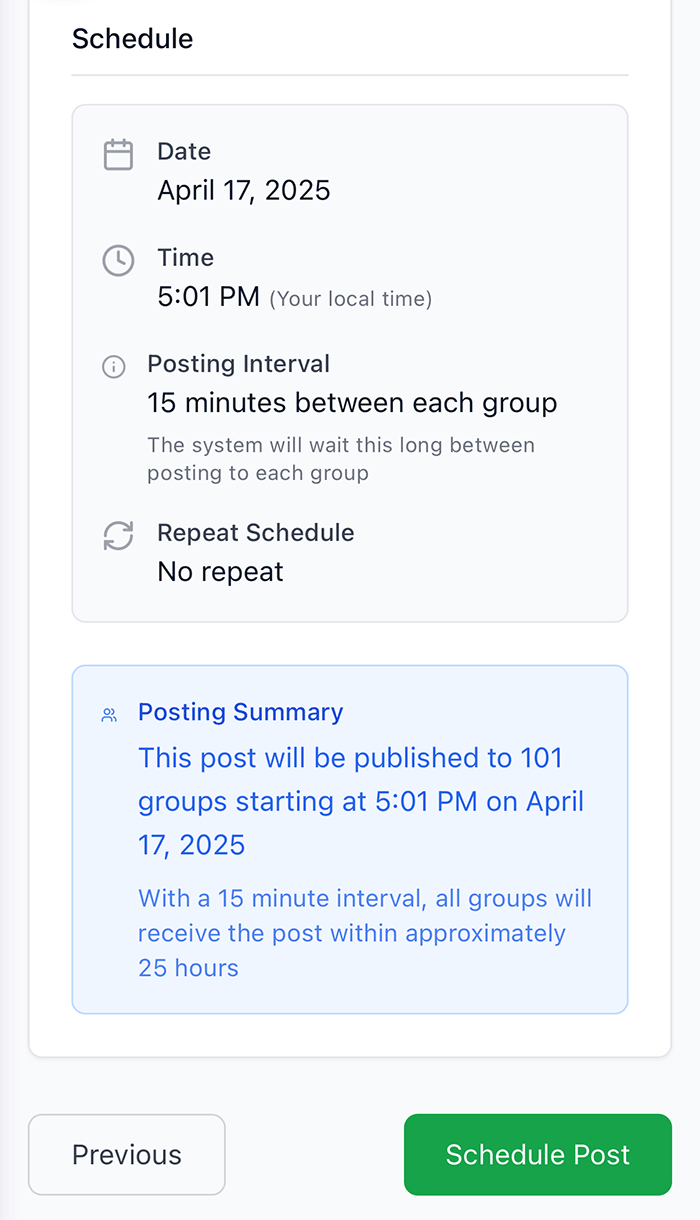 Schedule posts from mobile